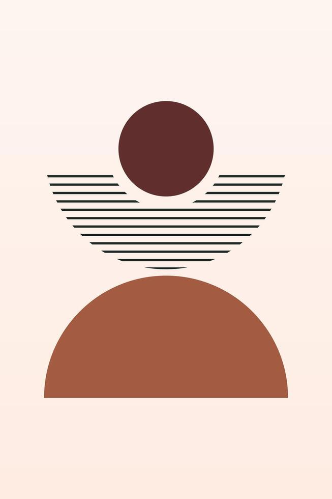 Flat abstract boho geometric background vector