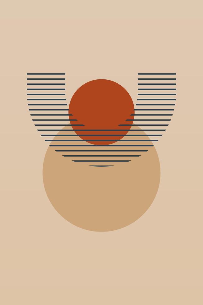 Flat abstract boho geometric background vector