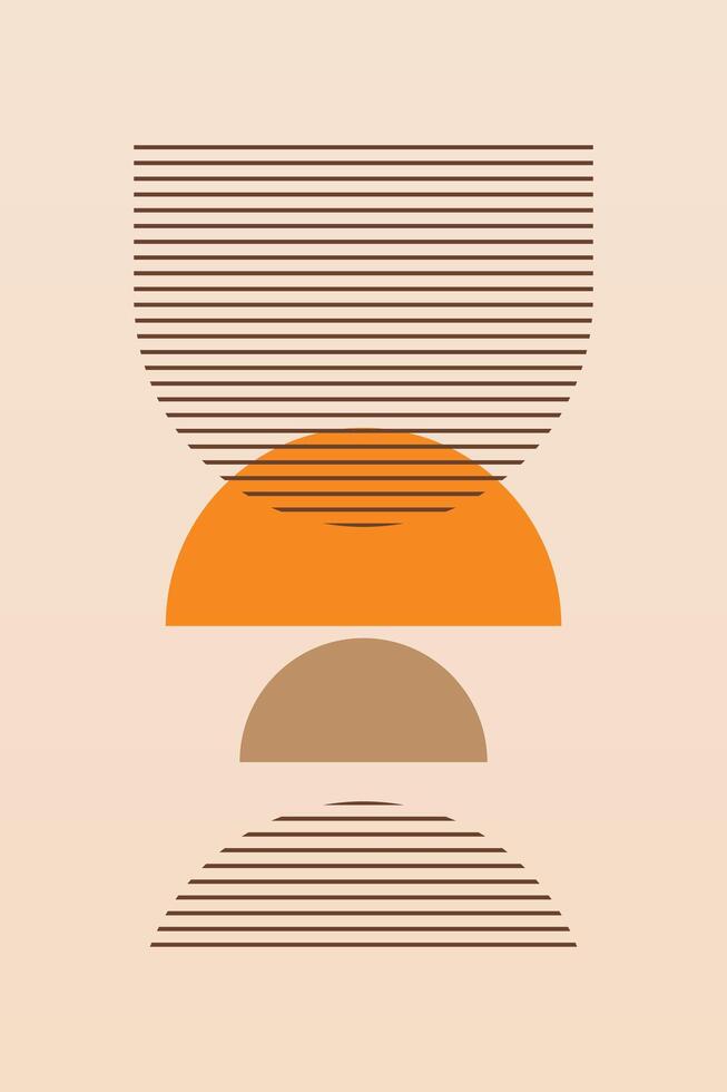 Flat abstract boho geometric background vector