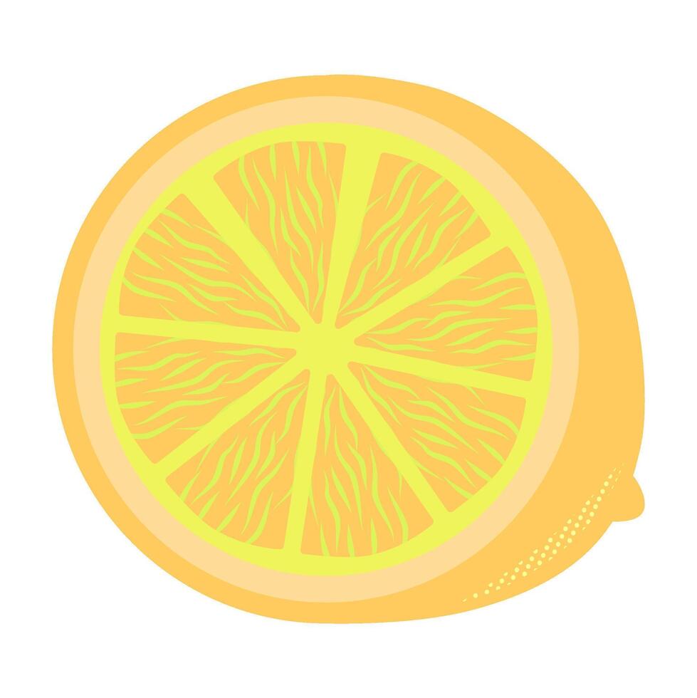 lemon slice illustration with orange color vector