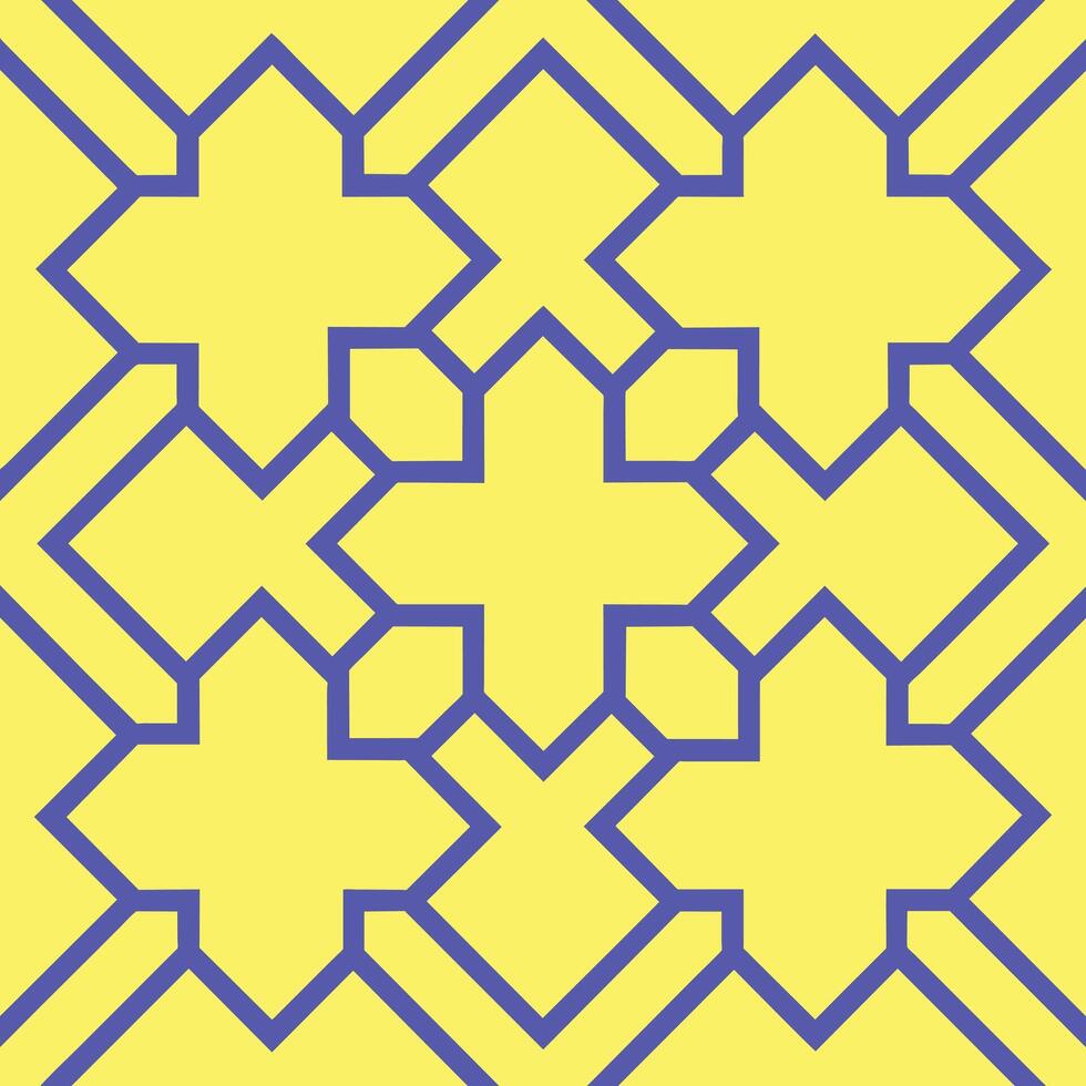Yellow and blue pattern design vector