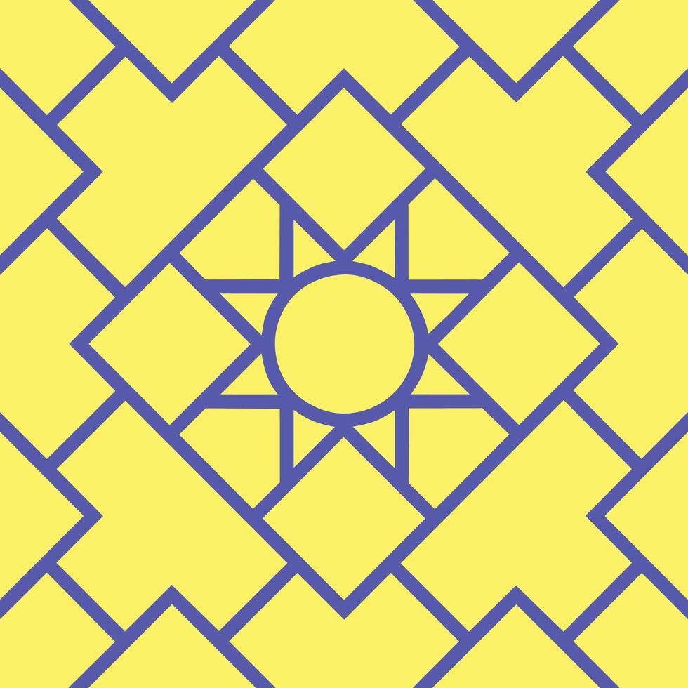 Yellow and blue pattern design vector