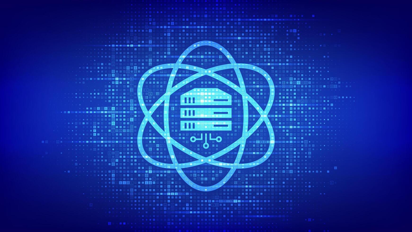 Data Science icon made with binary code. Deep learning. Artificial intelligence, Analysis. Big data. Machine learning. Computer science technology. Digital binary code background. illustration. vector