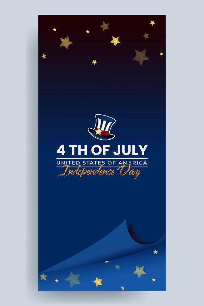 USA Independence Day Social Media Banner Design vector