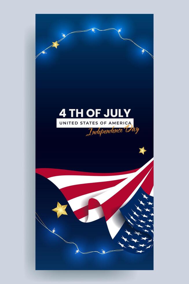 USA Independence Day Social Media Banner Design vector