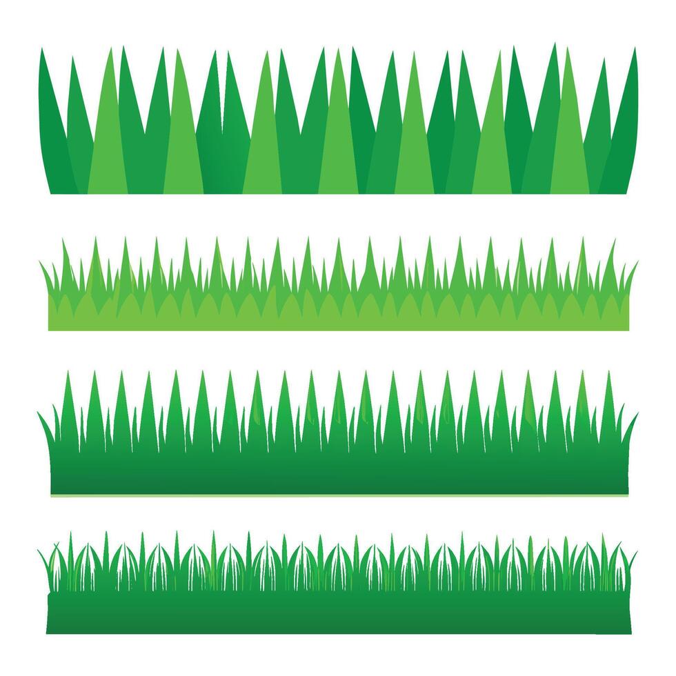 Green Grass Collection on a white background vector