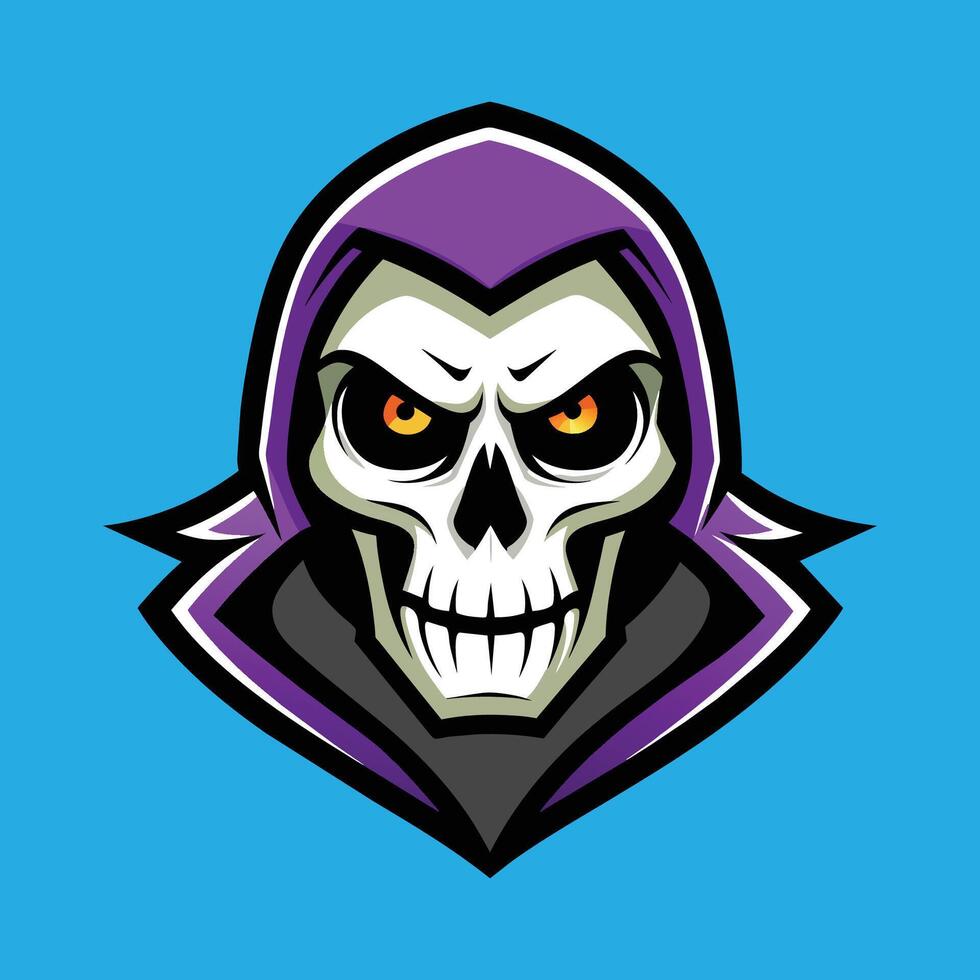 Skull emblem logo. Agressive demonic horned skull. vector