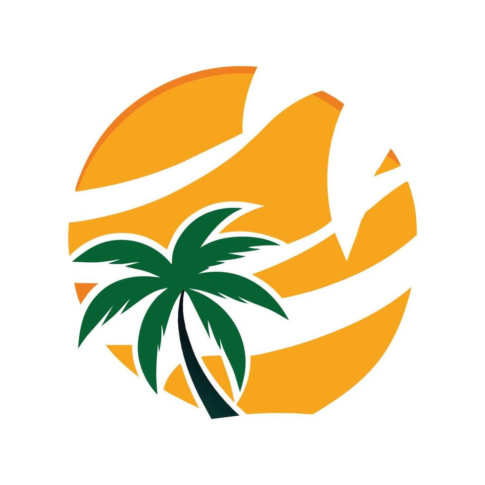 Palm Tree Illustration Palm Tree Logo Design vector