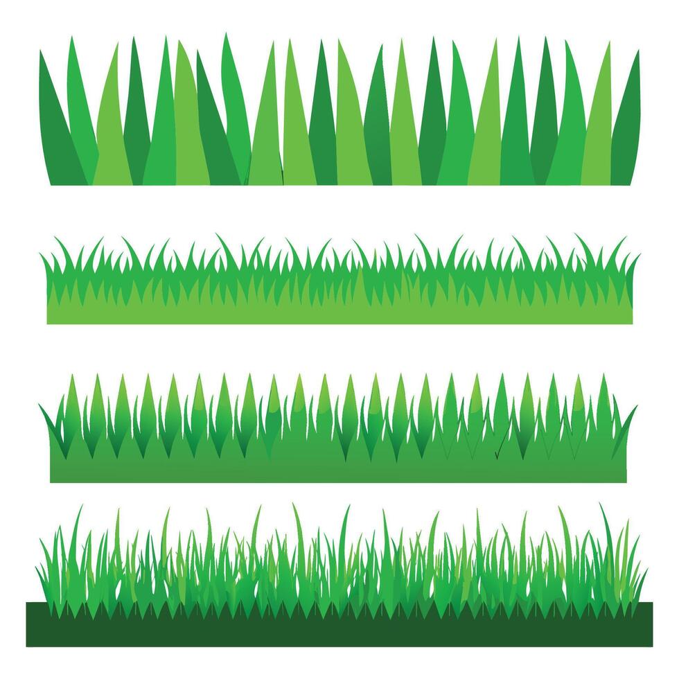 Green Grass Collection on a white background vector