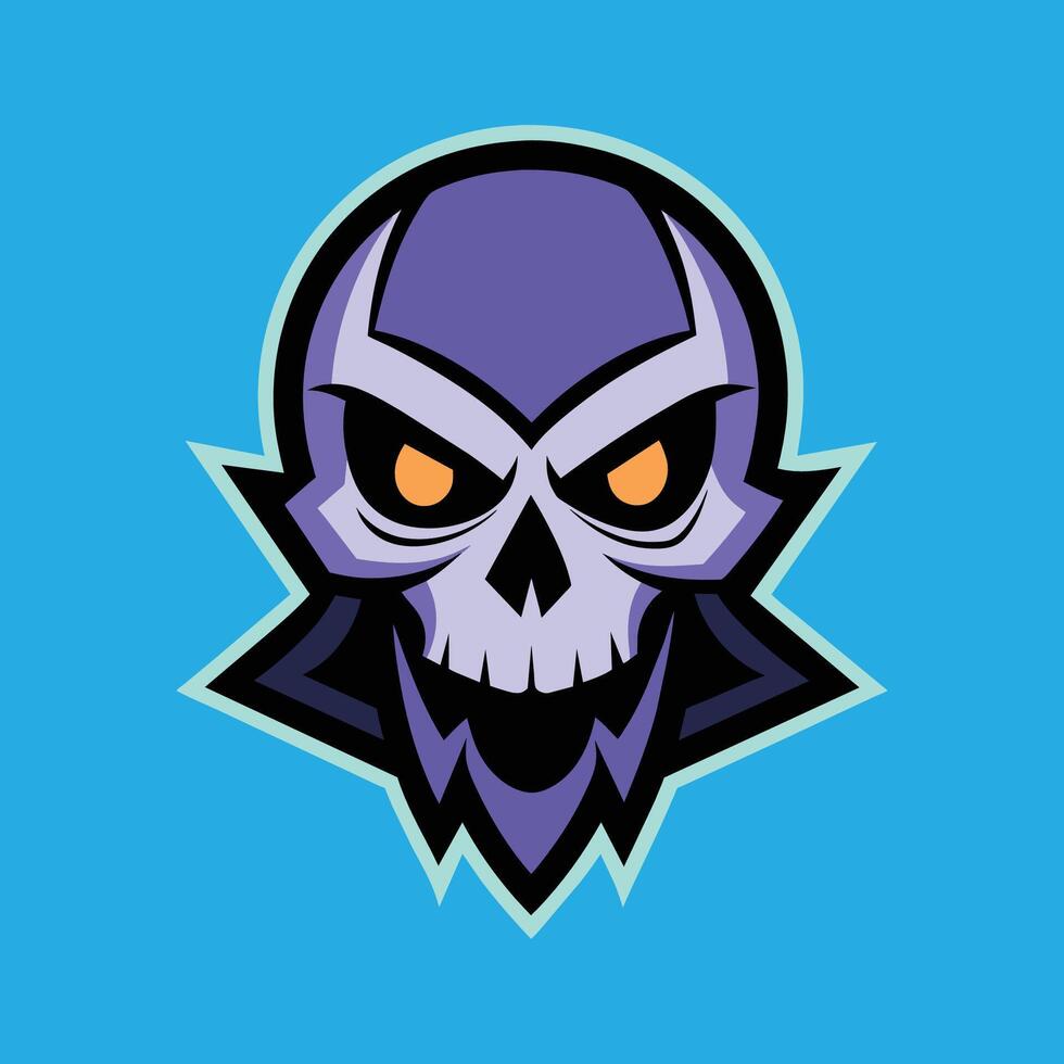 Skull emblem logo. Agressive demonic horned skull. vector