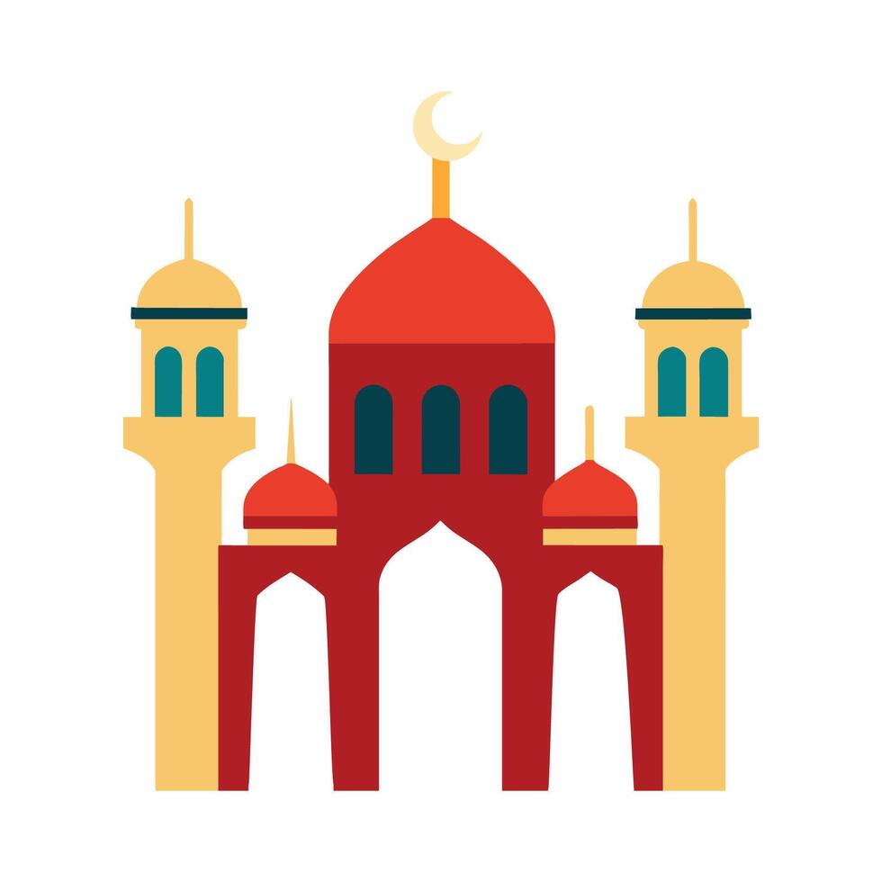 Islamic Mosque Silhouette with Gradient Color. Ramadan Kareem Mosque on White Background vector