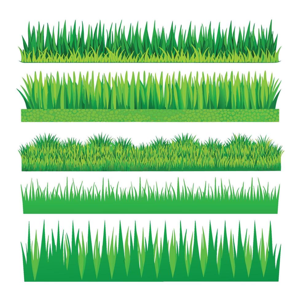 Green Grass Collection on a white background vector