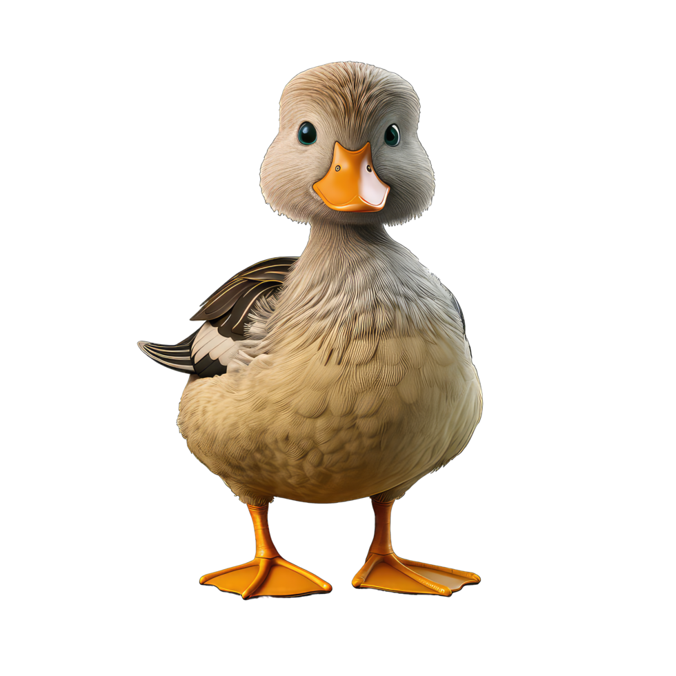 Gadwall cartoon character on Transparent Background png