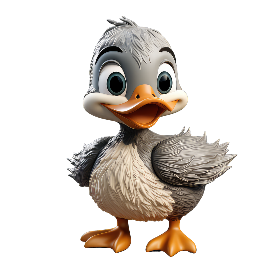 Gadwall cartoon character on Transparent Background png