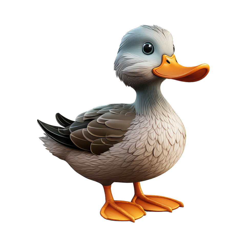 Gadwall cartoon character on Transparent Background png
