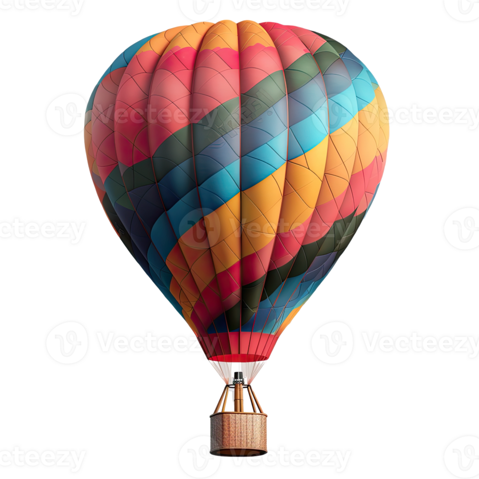 High Resolution, colorful, accurate hot air balloon isolated on transparent background, without background png