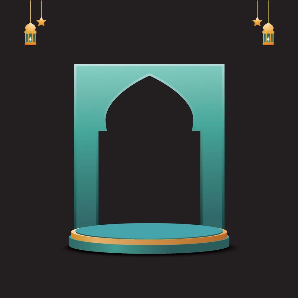 Islamic podium design vector