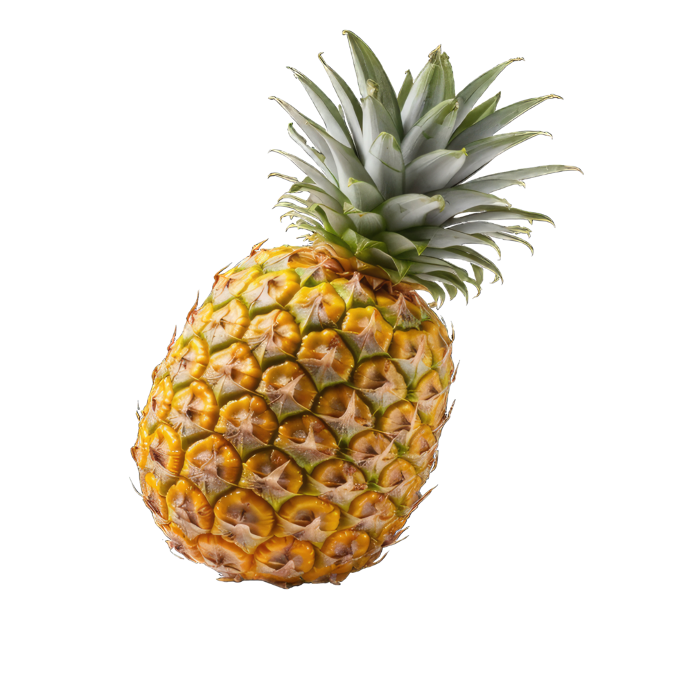 a pineapple with green leaves on transparent Background png