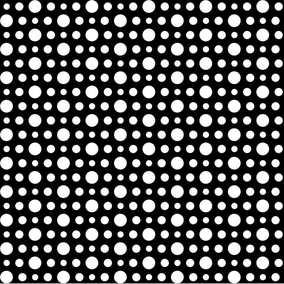 Geometric texture in the form of white circles on a black background vector