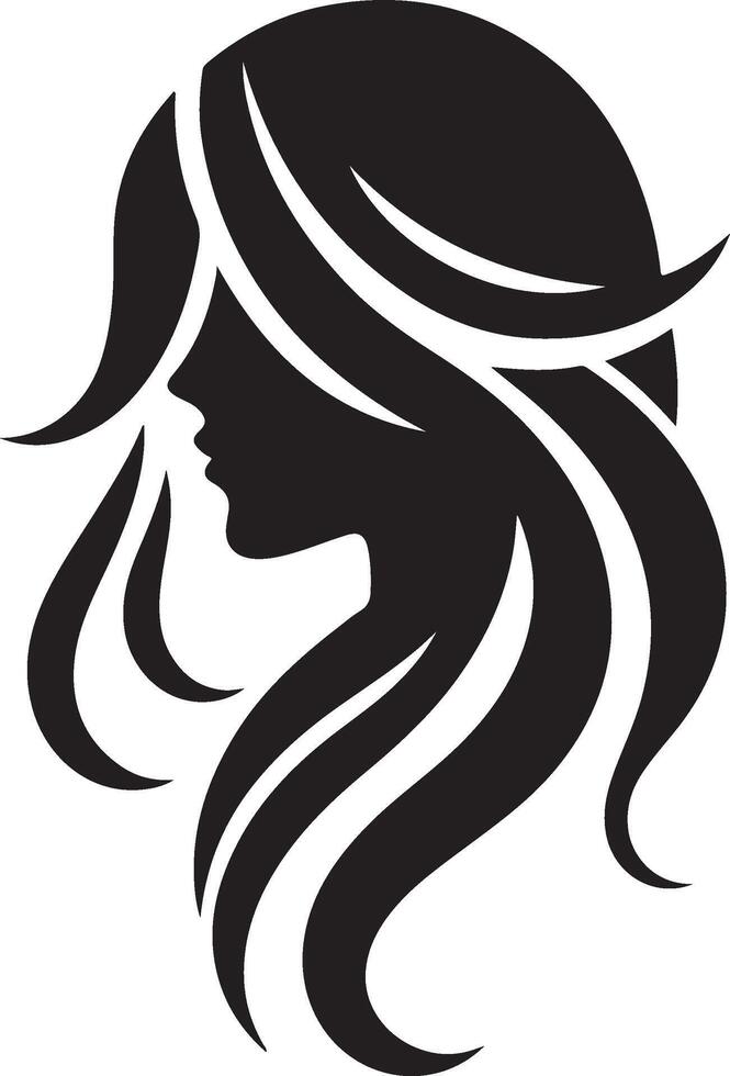 Hair logo simple sketch art silhouette vector
