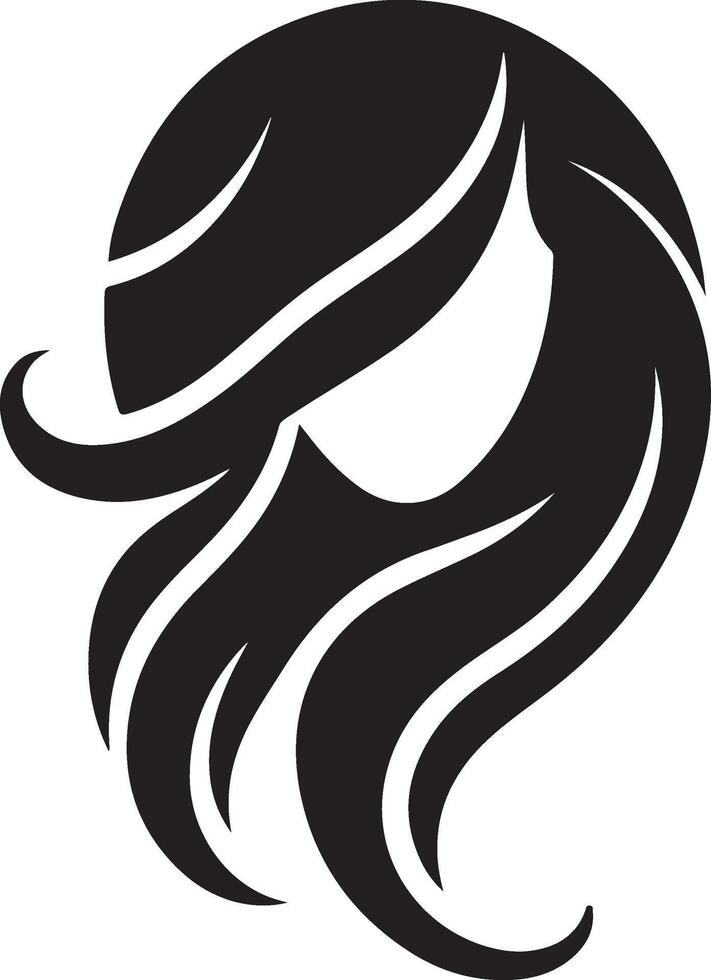 Hair logo simple sketch art silhouette vector