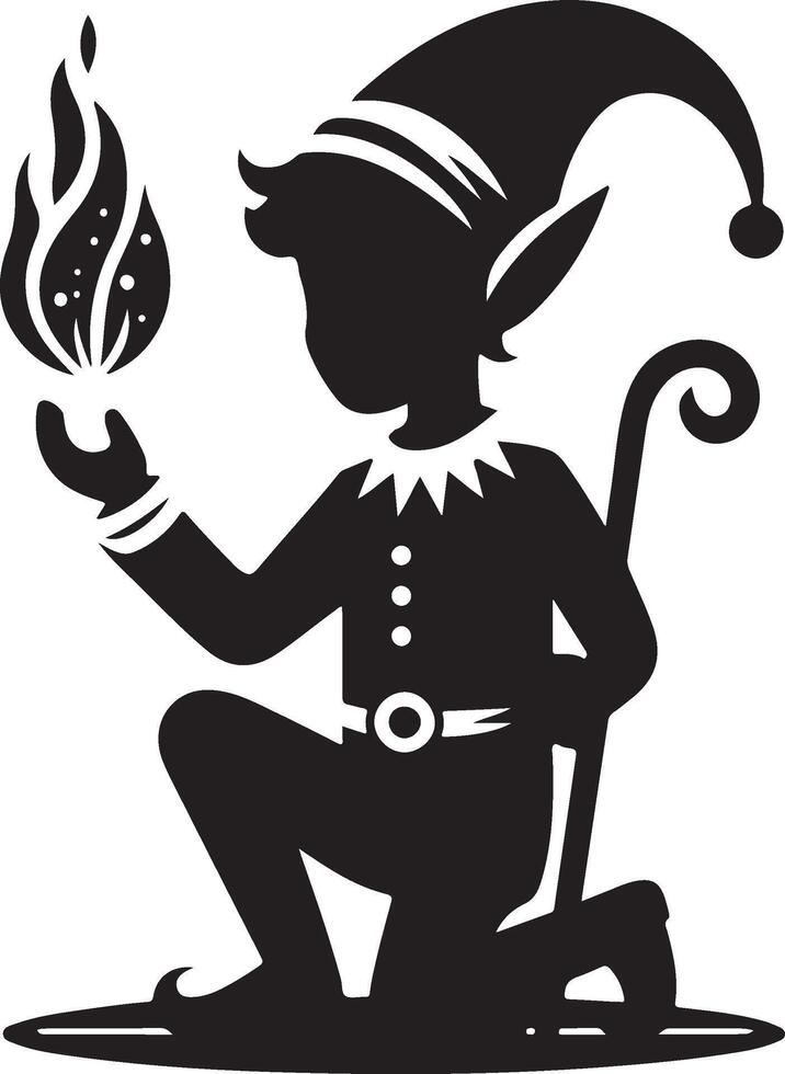 elf simple minimal black color silhouette vector