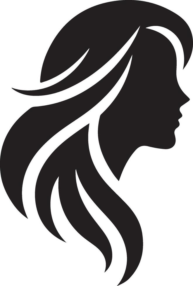 Hair logo simple sketch art silhouette vector