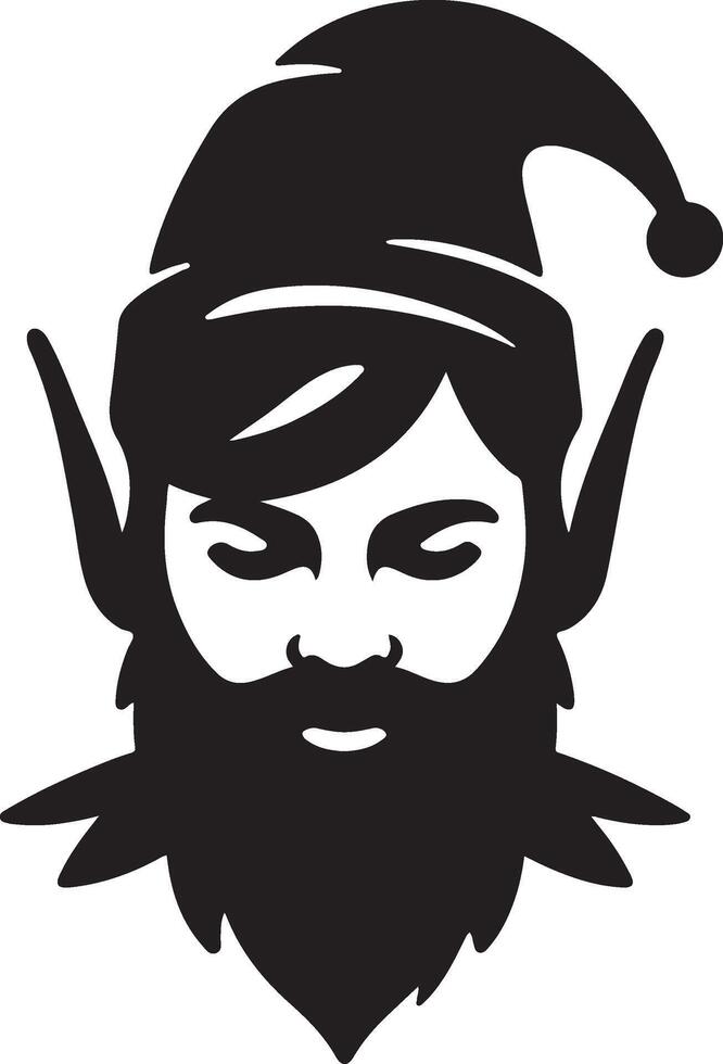 elf simple minimal black color silhouette vector