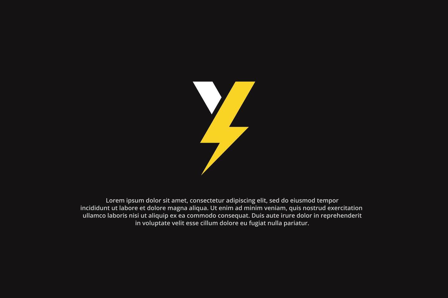 logo letter y power flash lightning icon vector