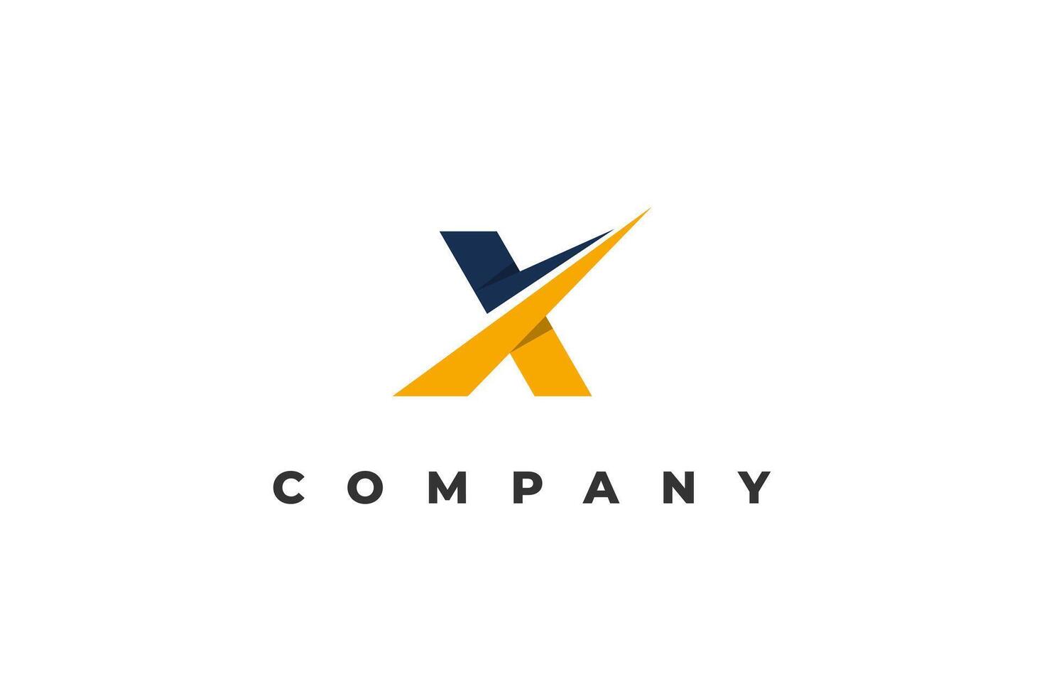 logo letter x abstract business slash vector