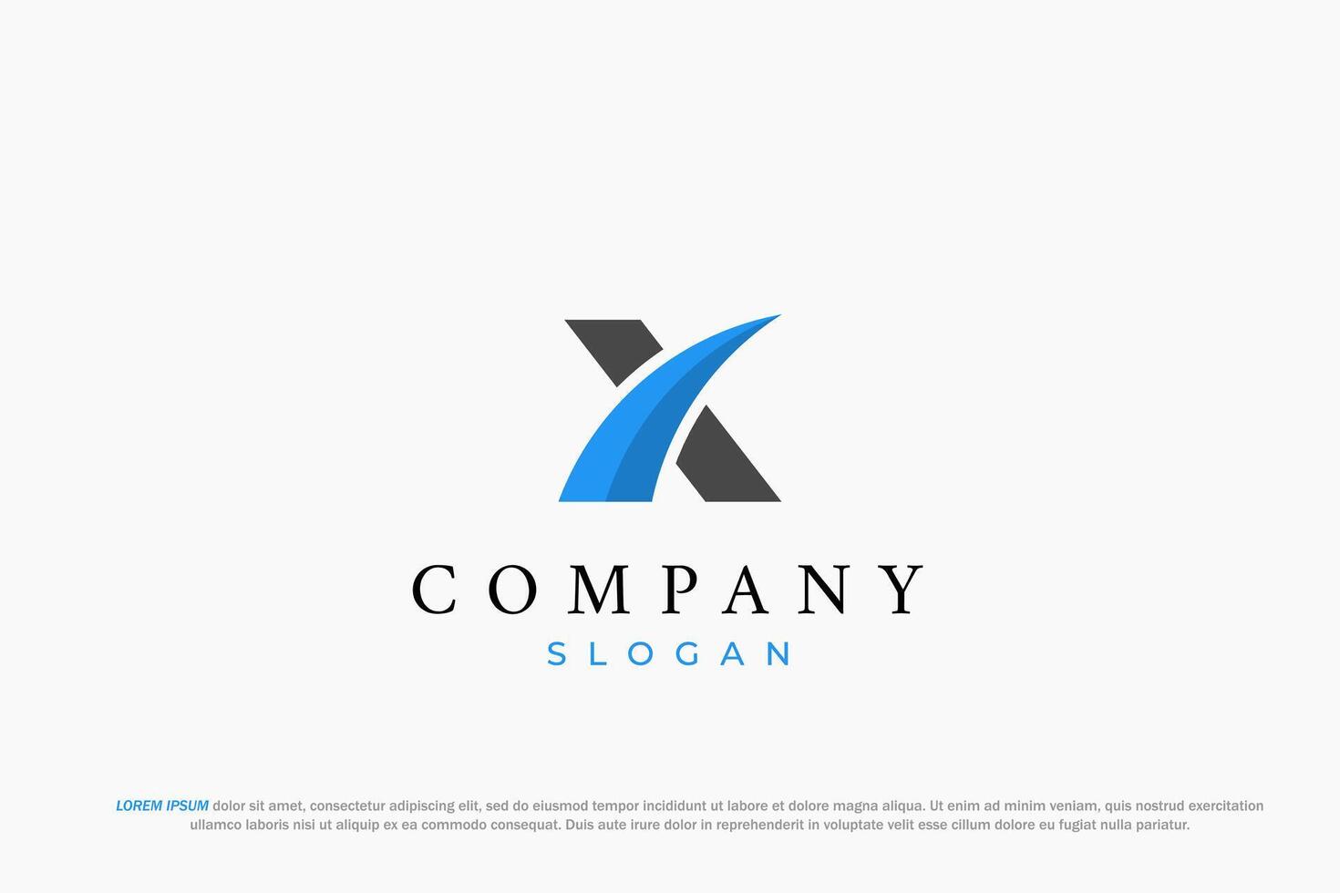 logo letter x blue wave business abstract vector