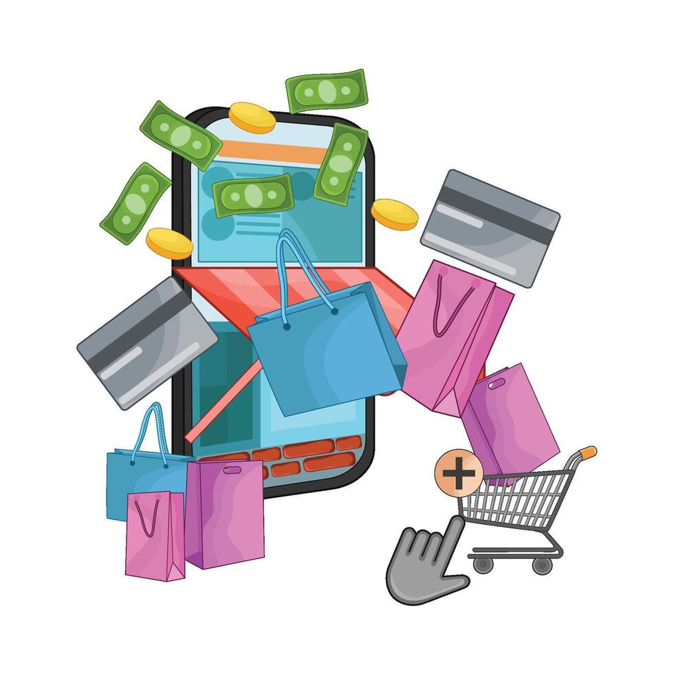 illustration of online shop vector