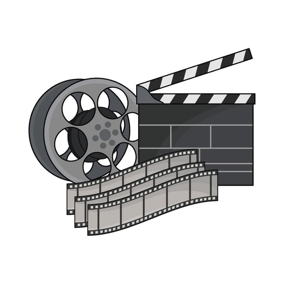 illustration of film roll and clapper board vector