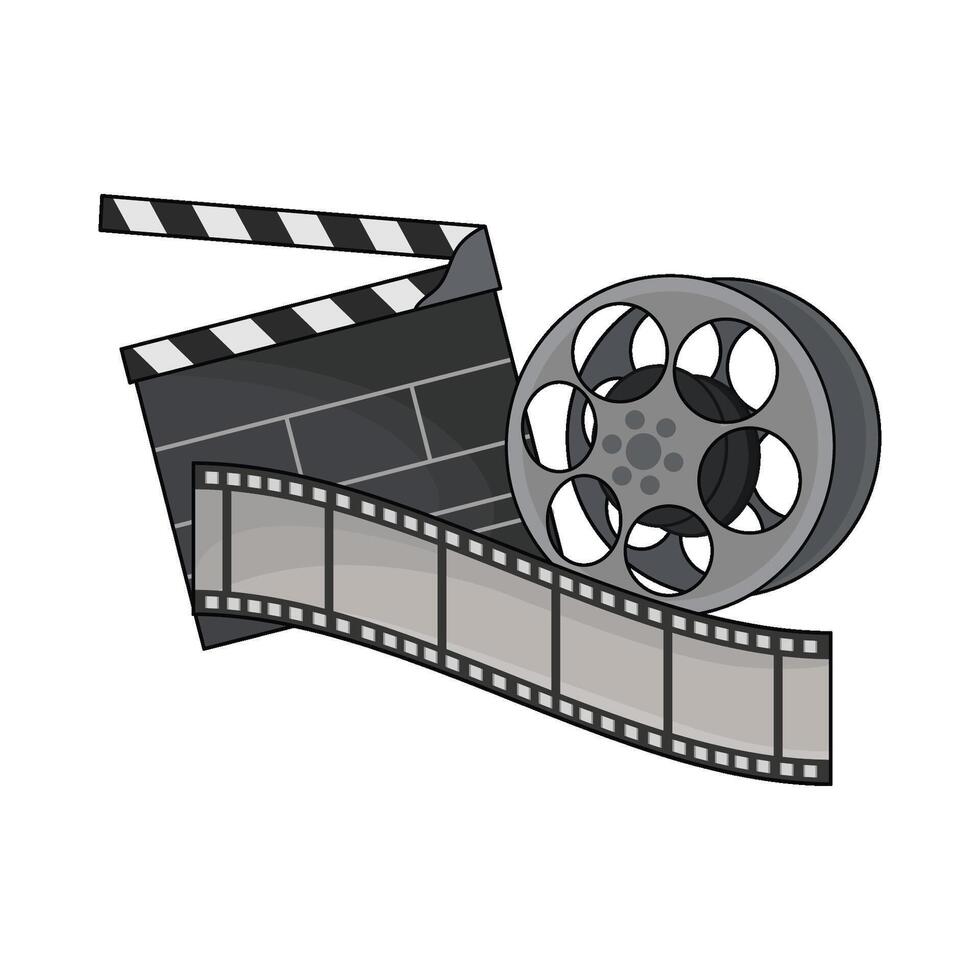 illustration of film roll and clapper board vector