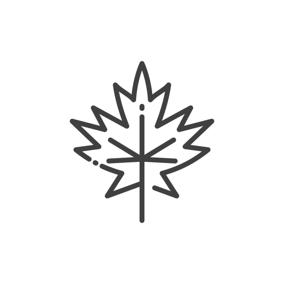Maple Leaf Outline Icon - Autumn Season Icon Illustration Design vector