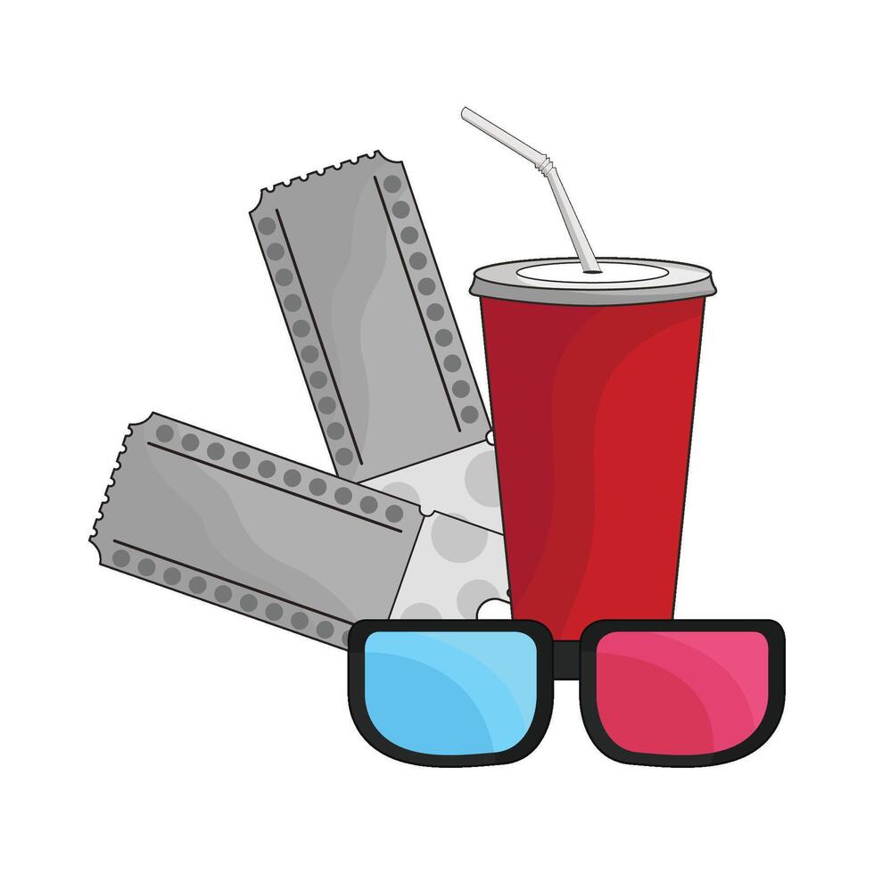 illustration of ticket and soda vector
