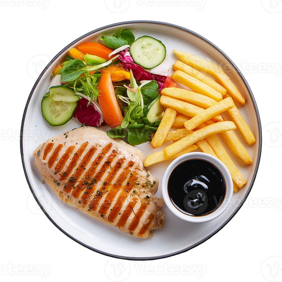 chicken steak salad and mashed potatoes png