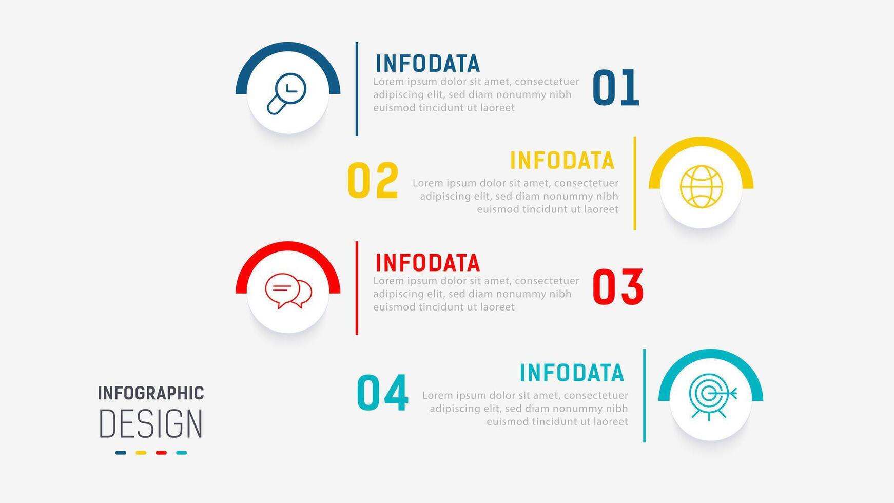 Four Step Infographic element design template for presentation. process diagram and presentations step, workflow layout, banner, flow chart, info graphic illustration. vector