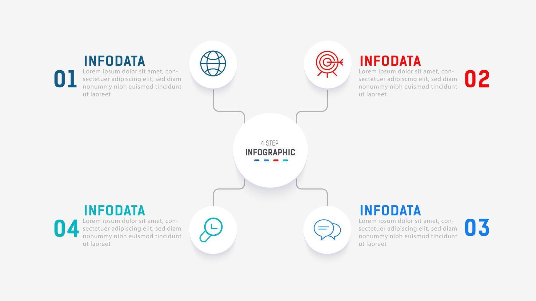 Four Step Infographic element design template for presentation. process diagram and presentations step, workflow layout, banner, flow chart, info graphic illustration. vector