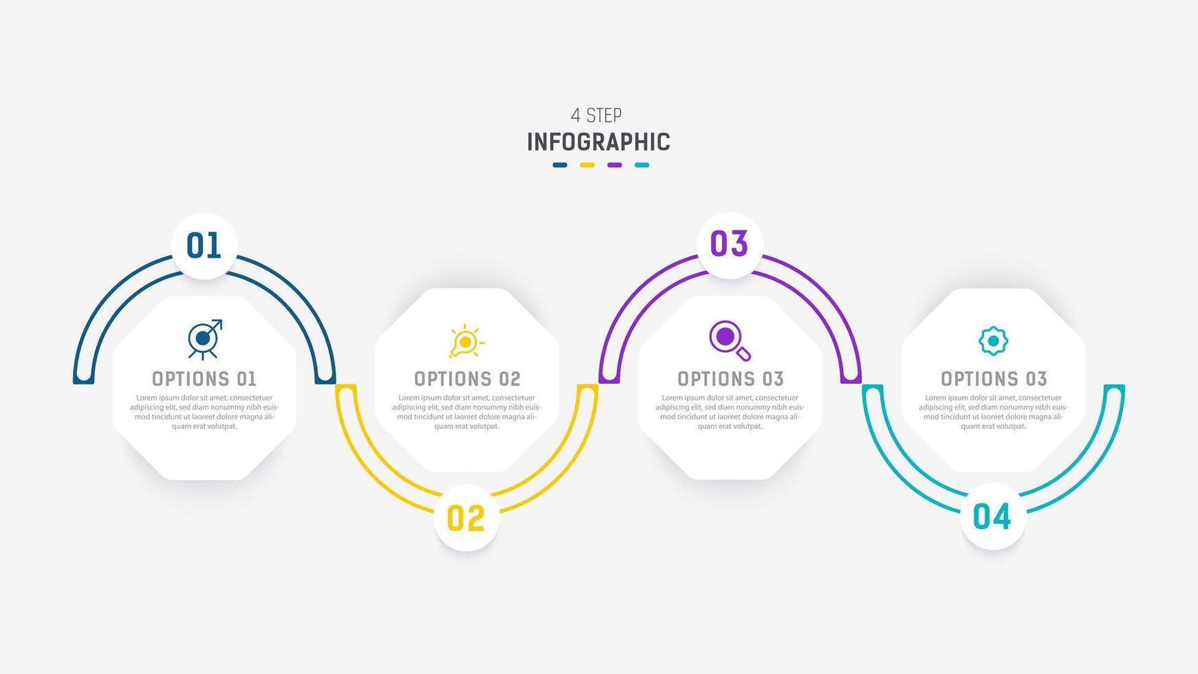 Four Step Infographic element design template for presentation. process diagram and presentations step, workflow layout, banner, flow chart, info graphic illustration. vector