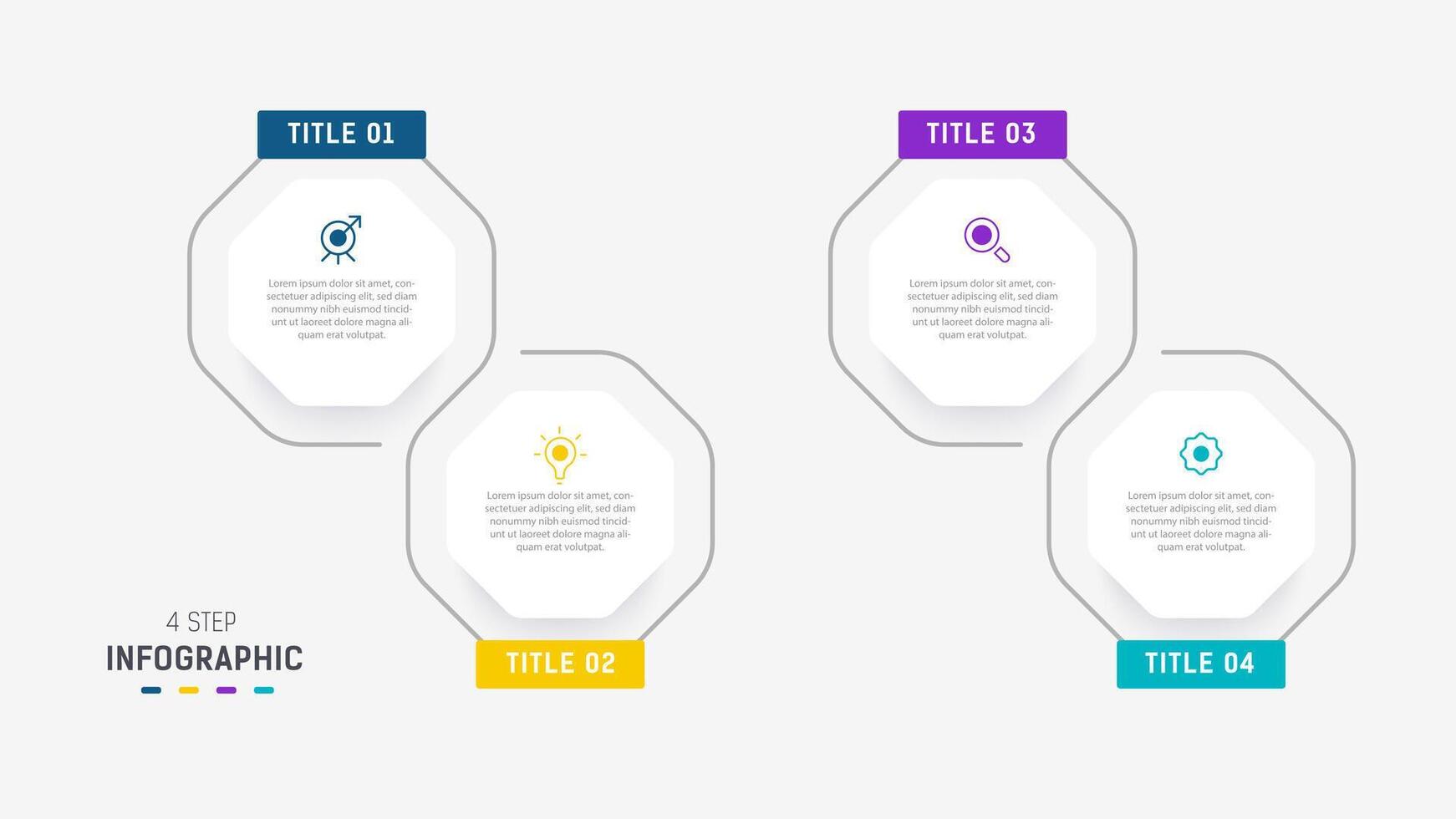 Four Step Infographic element design template for presentation. process diagram and presentations step, workflow layout, banner, flow chart, info graphic illustration. vector