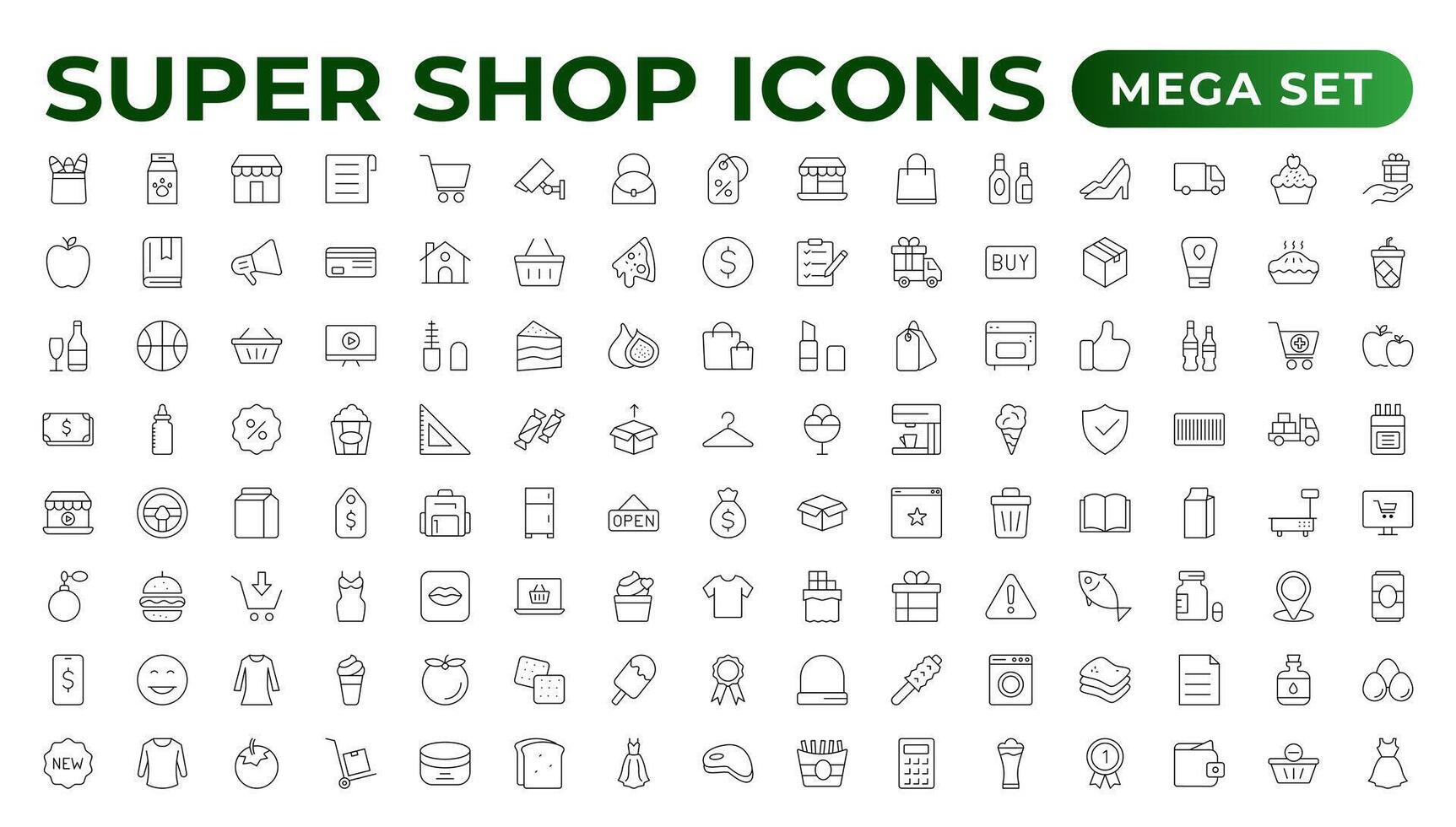 E-Commerce set of web icons in line style. Online shopping icons for web and mobile app. Business, mobile shop, digital marketing, bank card, gifts, sale, delivery. vector