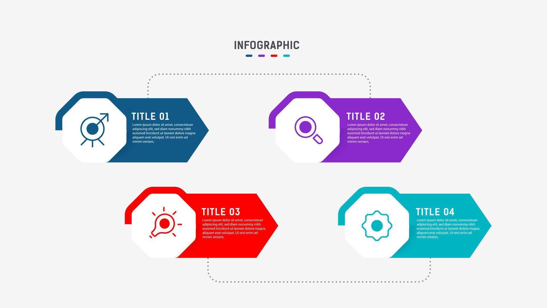 Four Step Infographic element design template for presentation. process diagram and presentations step, workflow layout, banner, flow chart, info graphic illustration. vector