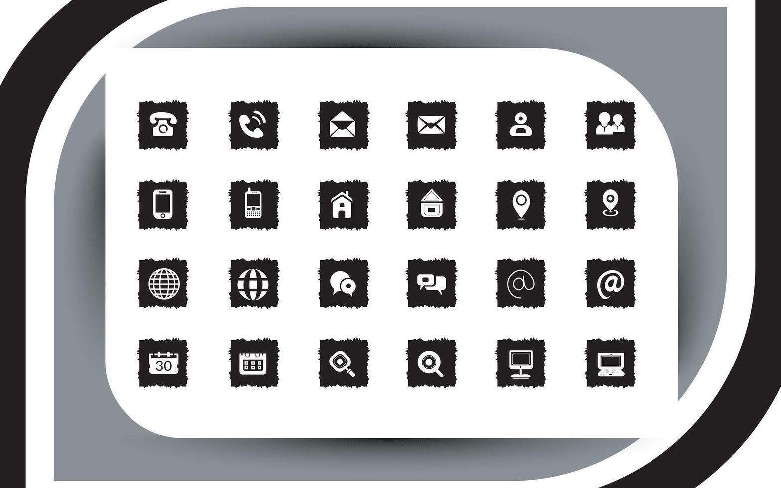 Contact related icon set, Essential Flat Stroke Circular Web Icon Set Phone Contact Location Button, Web icon, contact us icon, address, location, email, phone, Contact information symbols collection. vector