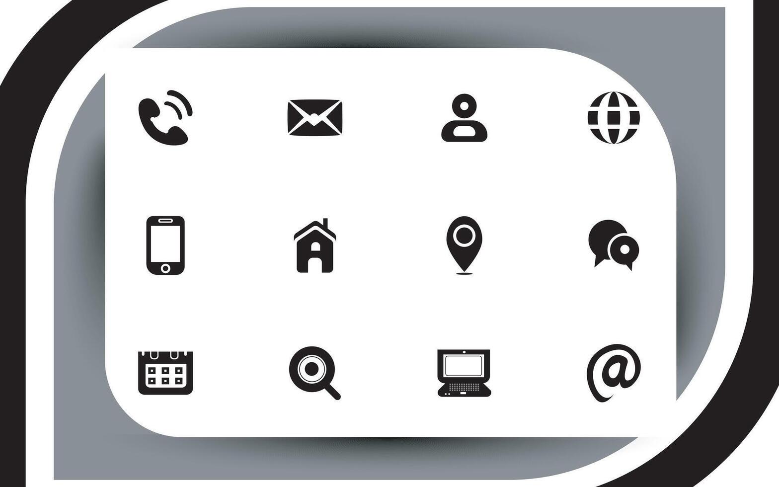 Contact related icon set, Essential Flat Stroke Circular Web Icon Set Phone Contact Location Button, Web icon, contact us icon, address, location, email, phone, Contact information symbols collection. vector