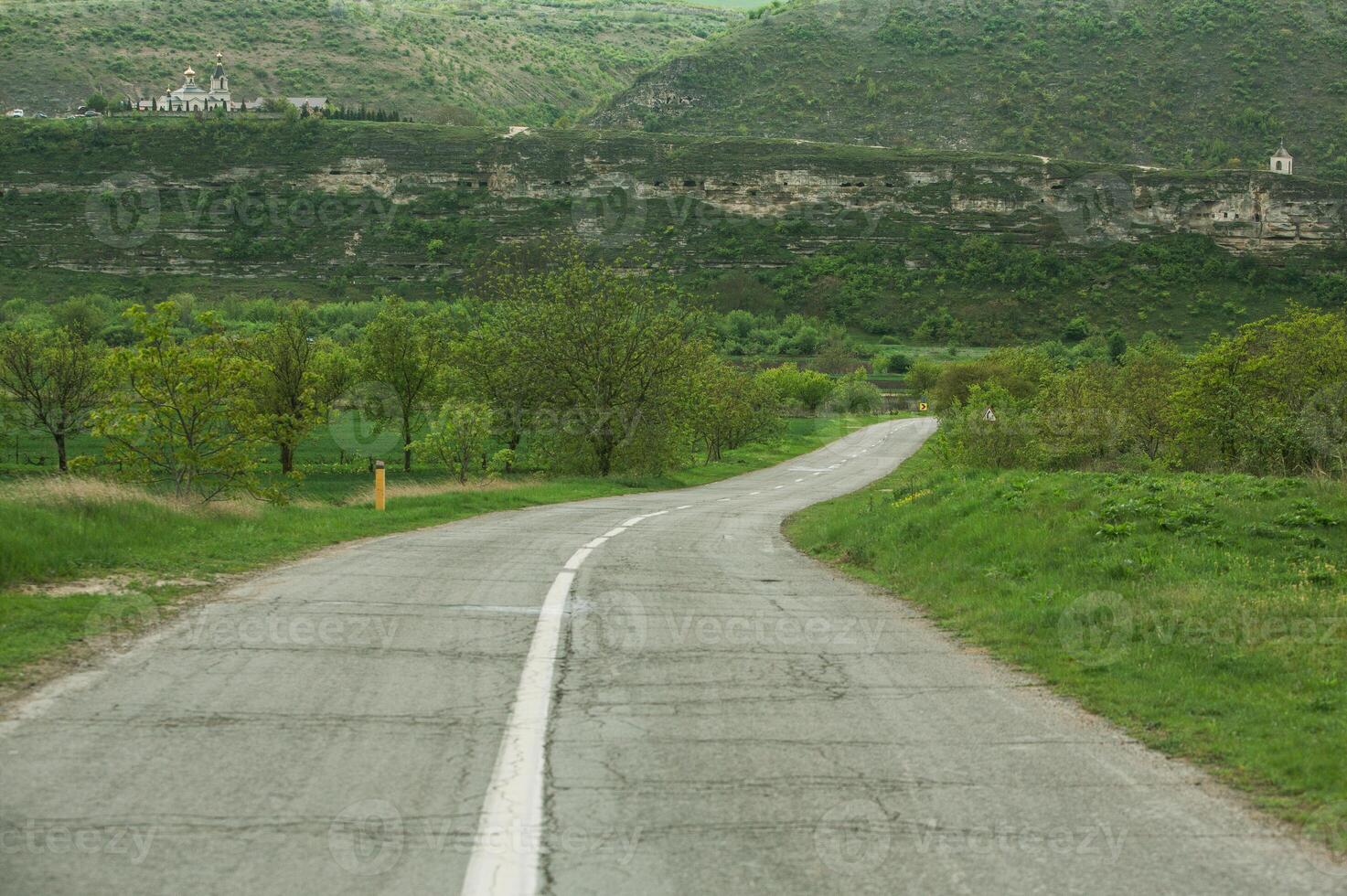 Landscape with beautiful nature in the village in the Republic of Moldova. Country life in Eastern Europe. photo