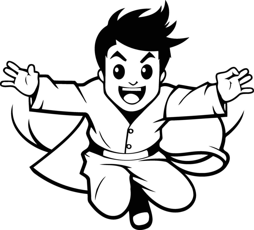 Taekwondo of a karate man. vector