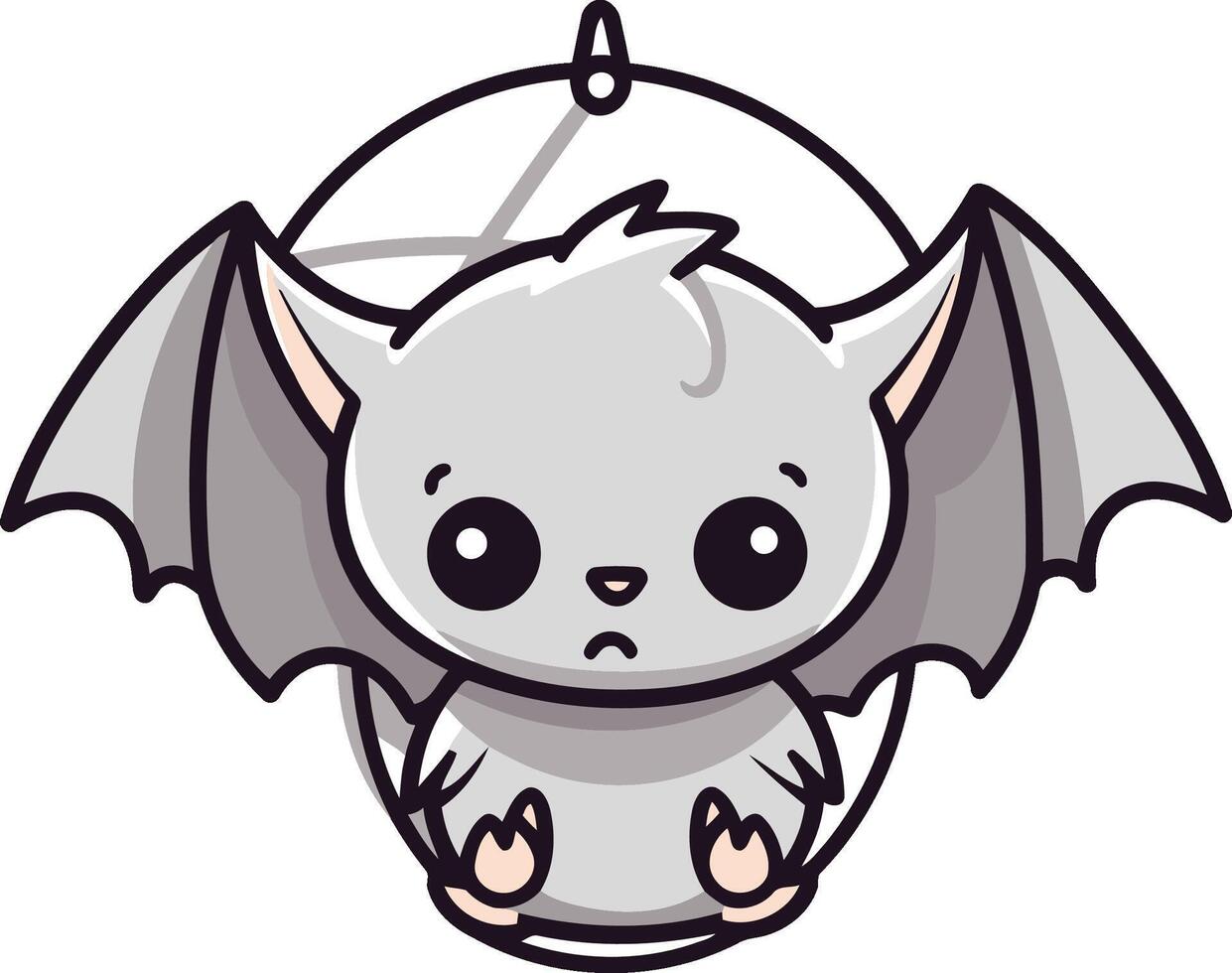 Cute cartoon bat isolated on a white background. vector