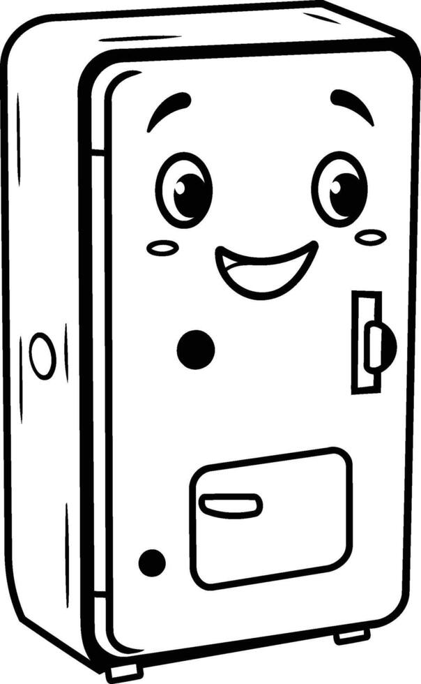 Illustration of a Cartoon Refrigerator on White Background - vector