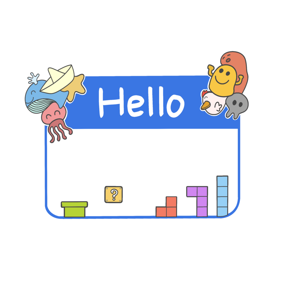Hello Name Tag Sticker Illustration png